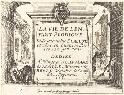 Frontyspis do syna marnotrawnego, 1635. autorstwa Jacques Callot