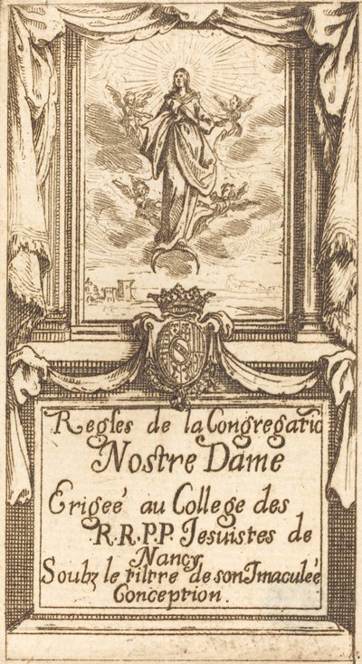Frontyspis do Reguł Zakonu Matki Bożej autorstwa Jacques Callot