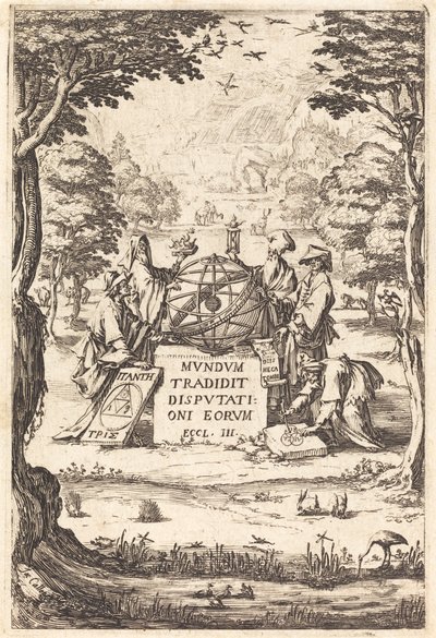 Frontyspis do Świętej Kosmologii (Tytuł z Astrologami) autorstwa Jacques Callot