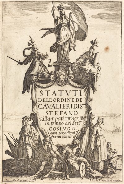 Frontyspis do „Statutów Zakonu Rycerzy Świętego Szczepana” autorstwa Jacques Callot