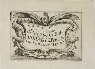 Frontispis z Kaprysów różnych postaci (Kaprysy) - Zestaw Nancy autorstwa Jacques Callot