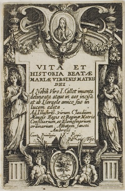 Frontispis z książki Życie Dziewicy autorstwa Jacques Callot