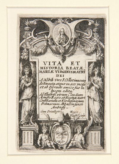 Frontyspis, nr. 1 z „Życia Dziewicy” autorstwa Jacques Callot