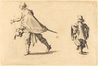 Dżentelmen i jego strona, c. 1622. autorstwa Jacques Callot