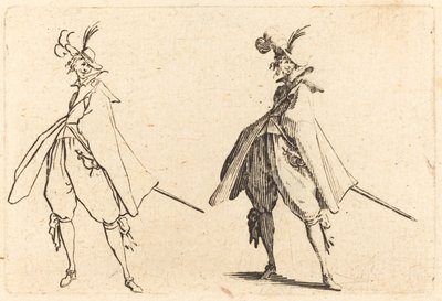 Dżentelmen w dużym płaszczu, widok z przodu autorstwa Jacques Callot