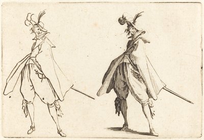 Pan w dużym płaszczu, widok z przodu autorstwa Jacques Callot