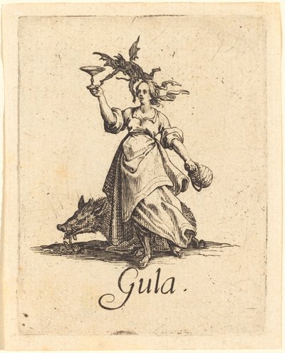 Obżarstwo, prawdopodobnie po 1621 roku. autorstwa Jacques Callot