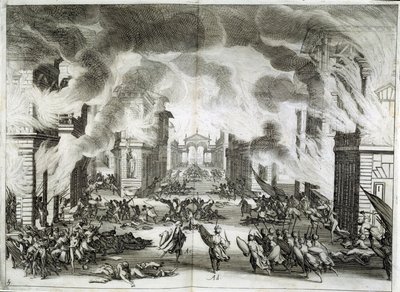 Ilustracja do sztuki "Soliman" (Il Solimano). Tragedia Prospero Bonarelli, akt V, scena V, 8 grudnia autorstwa Jacques Callot