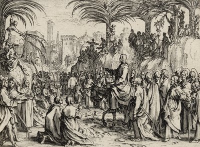 Jezus wkracza do Jerozolimy, 1635 autorstwa Jacques Callot