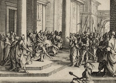 Jezus i cudzołożnica, 1635 autorstwa Jacques Callot