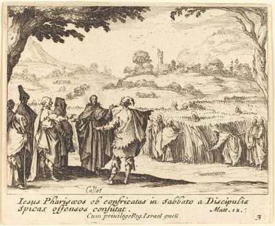 Jezus z faryzeuszami, 1635. autorstwa Jacques Callot