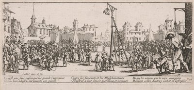 Strapado, ilustracja z książki The Large Miseries of War autorstwa Jacques Callot