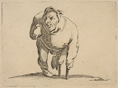 Kaleka z kulą i drewnianą ..., 1616-22. autorstwa Jacques Callot