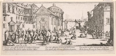 Szpital, ilustracja z książki The Large Miseries of War autorstwa Jacques Callot