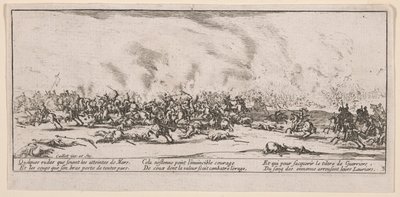 Bitwa, ilustracja z książki The Large Miseries of War autorstwa Jacques Callot