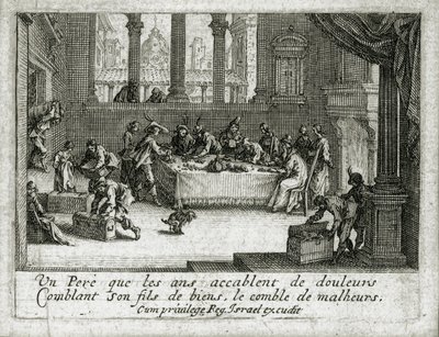 Życie syna marnotrawnego ... (rycina) autorstwa Jacques Callot