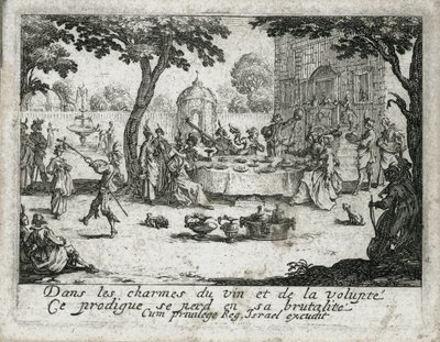 Życie syna marnotrawnego ... (rycina) autorstwa Jacques Callot