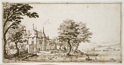 La Vieille Malgrange (pióro i brązowy tusz na papierze) autorstwa Jacques Callot
