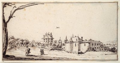 La Vieille et la Neuve Malgrange (pióro i brązowy tusz na papierze) autorstwa Jacques Callot