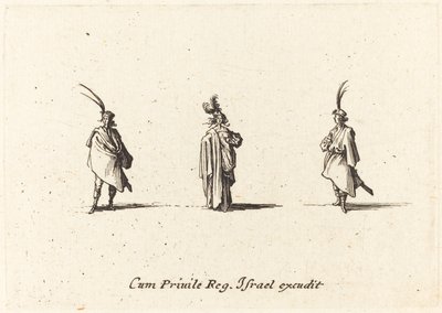 Dama w Długim Płaszczu i Dwóch Panów autorstwa Jacques Callot