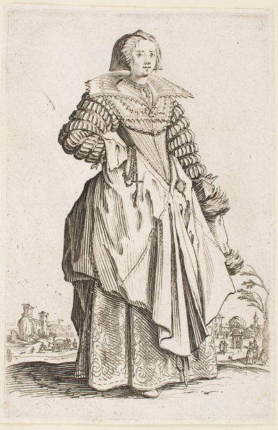 Dama w szerokim kołnierzu, z cyklu „Szlachta Lotaryngii” autorstwa Jacques Callot