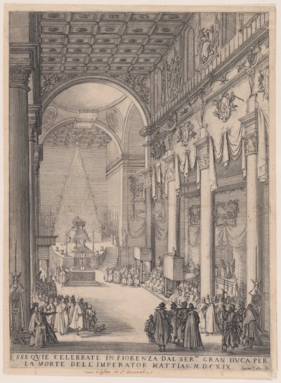 Katafalk cesarza Macieja, zwany także Małym kaznodzieją, Kaplicą pogrzebową we Florencji i Requiem cesarza Macieja autorstwa Jacques Callot