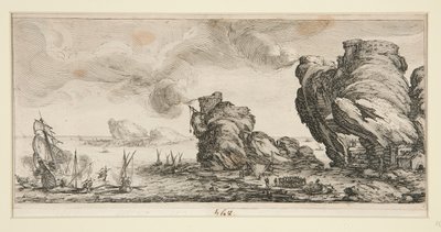 Le combat naval (bitwa morska), z Krajobrazów dla Giovanniego de Medici autorstwa Jacques Callot