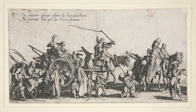 Cyganie w marszu; I autorstwa Jacques Callot