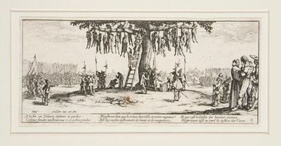 Wielkie nieszczęścia wojenne: N. 11 - Powieszenie autorstwa Jacques Callot