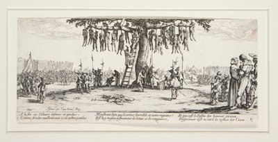 Wielkie nieszczęścia wojenne: N. 11 - Powieszenie autorstwa Jacques Callot