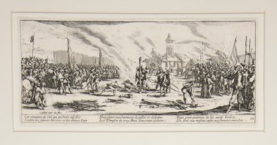 Wielkie nieszczęścia wojny: nr 13 - Stos autorstwa Jacques Callot