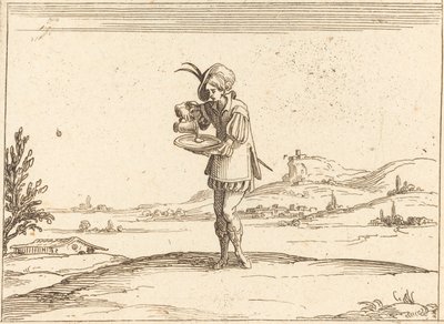 Mężczyzna myje perłę. autorstwa Jacques Callot