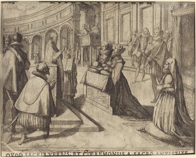 Małżeństwo Małgorzaty Austrii i Filipa III [verso] autorstwa Jacques Callot