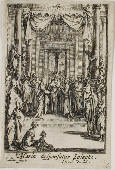 Maryja poślubia Józefa, z Życia Dziewicy autorstwa Jacques Callot