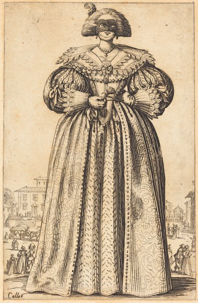 Zamaskowana szlachcianka autorstwa Jacques Callot