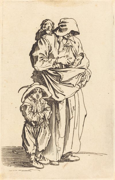 Matka i troje dzieci autorstwa Jacques Callot