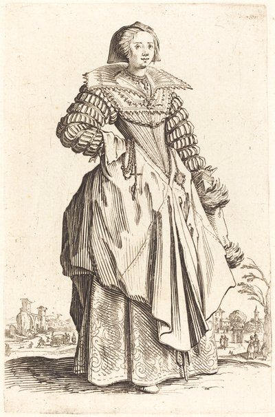 Szlachetna kobieta z dużym kołnierzem autorstwa Jacques Callot