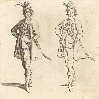 Oficer, widok z przodu autorstwa Jacques Callot