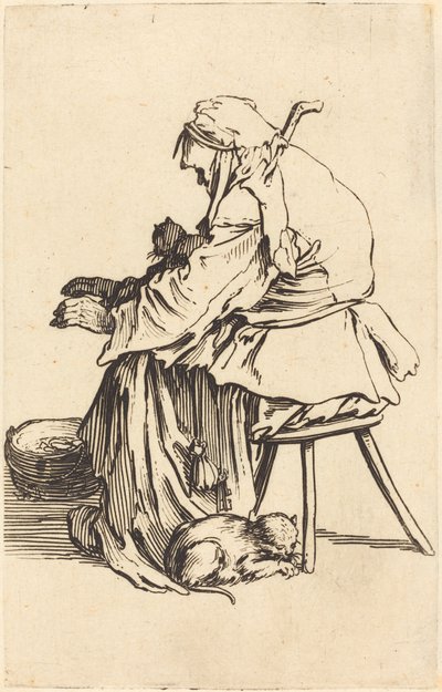 Stara kobieta z kotami, ok. 1930 r. 1622. autorstwa Jacques Callot