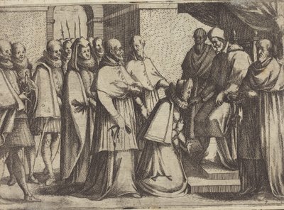 Audiencja papieska [verso], 1612. autorstwa Jacques Callot