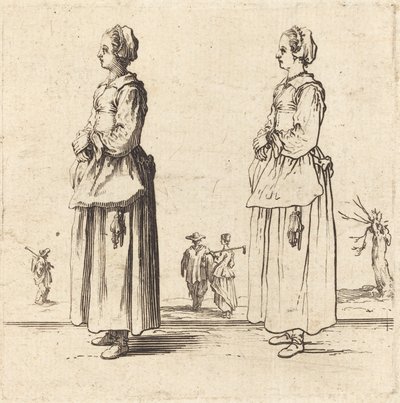 Chłopka, z profilu, zwrócona w lewo autorstwa Jacques Callot