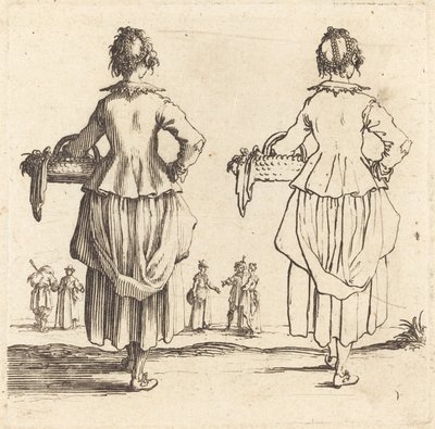 Wieśniaczka z koszem, widziana z tyłu autorstwa Jacques Callot