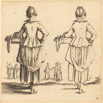 Wieśniaczka z koszem, widziana z tyłu autorstwa Jacques Callot