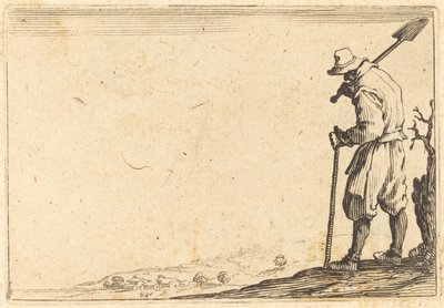 Chłop z łopatą na ramieniu autorstwa Jacques Callot