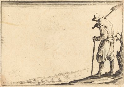Chłop z łopatą na ramieniu autorstwa Jacques Callot