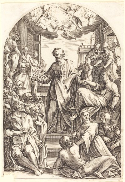 Piotr podnoszący Tabithę autorstwa Jacques Callot