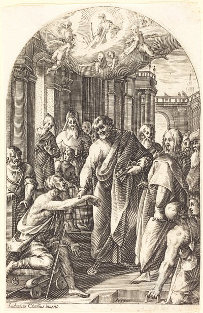 Piotr i Jan uzdrawiają chromych autorstwa Jacques Callot