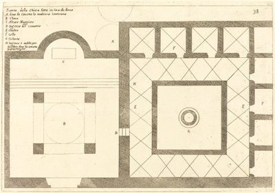 Plan kościoła w pobliżu Domu Annasza autorstwa Jacques Callot