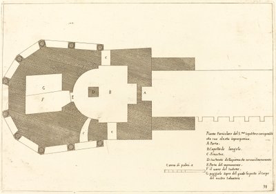 Plan kościoła Grobu Świętego autorstwa Jacques Callot