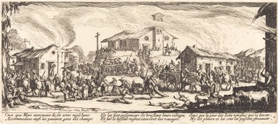 Plądrowanie i palenie wioski autorstwa Jacques Callot